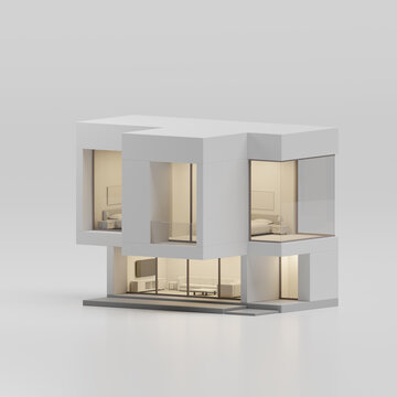  3d render of a modern house, Real estate concept.