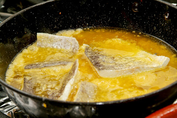 Elaboración de bacalao al pil-pil
