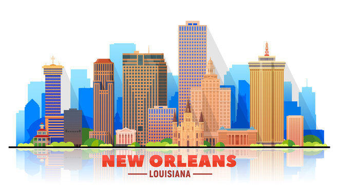 New Orleans Louisiana City Skyline Silhouette With Black Buildings Isolated  On White. Vector Illustration. Business Travel And Tourism Concept With  Modern Architecture. New Orleans USA Cityscape With Landmarks. Royalty Free  SVG, Cliparts