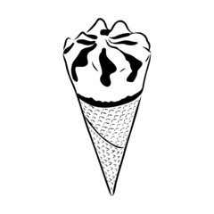 ice cream cone doodle ice cream vector