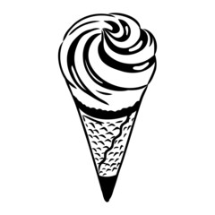 ice cream cone doodle ice cream vector