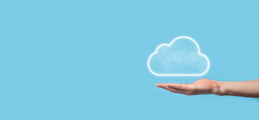 Cloud computing concept,cloud for transfer data.Cloud computing, big data center, future...