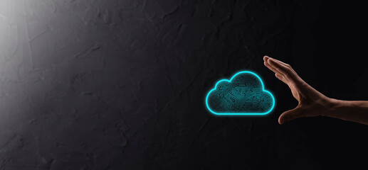 Cloud computing concept,cloud for transfer data.Cloud computing, big data center, future...