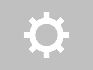 シンプル歯車アイコン：白