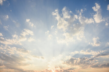 Bright orange sky and light of the sun