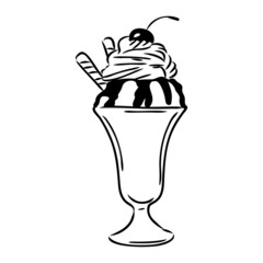 ice cream cone doodle ice cream vector