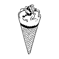 ice cream cone doodle ice cream vector