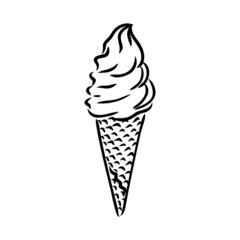 ice cream cone doodle ice cream vector