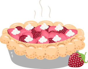 Strawberry Pie Illustration
