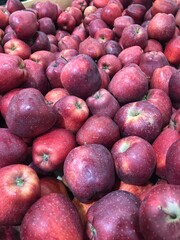 red apples in a market