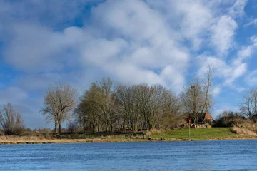 Foto auf Leinwand Highwater river IJssel, Gelderland province, the Netherlands \\ Hoogwater op de IJssel nabij Hattem © Holland-PhotostockNL