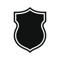 Blank shield graphic icon. Shield sign isolated on white background. Heraldic symbol. Vector illustration