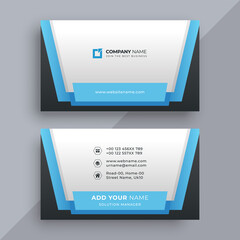 Modern blue business card design template