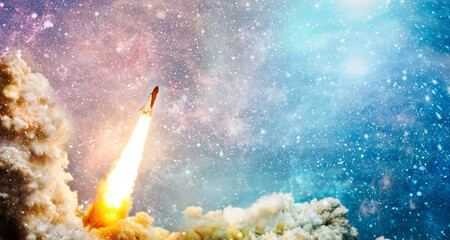 Space shuttle launch star background. Spaceship sci-fi element. Elements of this image furnished by NASA