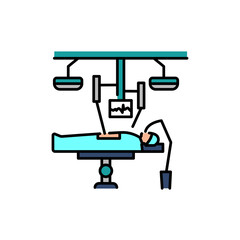 Robotic surgery color line icon. Pictogram for web page