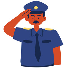 Policeman vector illustration in flat color design