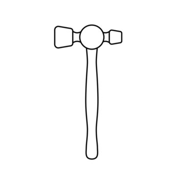 black outline hammer tool clip art preview