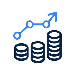 Business growth or thin icon