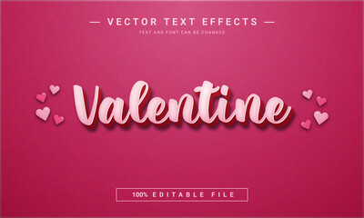 Valentine day editable text effect	