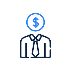 Business man or money icon