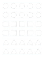 Tracing shapes worksheet for preschool
