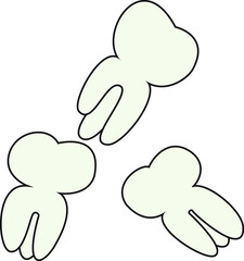 cute teeth in line style on white background