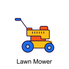 Lawn Mower vector Filled Outline Icon Design illustration. Home Improvements Symbol on White background EPS 10 File