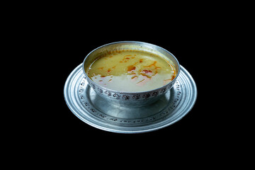 Red lentil soup . Traditional middle eastern food. Traditional middle eastern, turkish , ramadan cuisine. Vegan food. Ezogelin soup