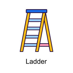 Ladder vector Filled Outline Icon Design illustration. Home Improvements Symbol on White background EPS 10 File