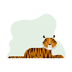 Vector elephant illustration in simple flat geometric style.