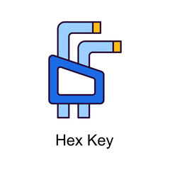 Hex Key vector Filled Outline Icon Design illustration. Home Improvements Symbol on White background EPS 10 File