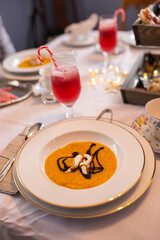 table setting at restaurant