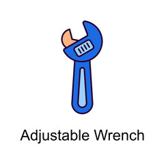 Adjustable Wrench vector Filled Outline Icon Design illustration. Home Improvements Symbol on White background EPS 10 File
