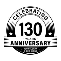 130 years anniversary celebration design template. 130th logo vector illustrations.