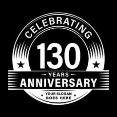 130 years anniversary celebration design template. 130th logo vector illustrations.