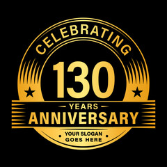 130 years anniversary celebration design template. 130th logo vector illustrations. © JohnyBlack