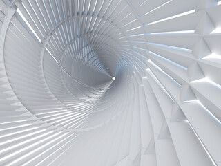Fototapeta premium Abstract white tunnel interior. 3d rendering