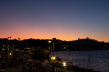 sunset over the river Douro in Porto