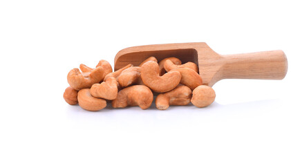 Roasted cashew nut isolated on white background