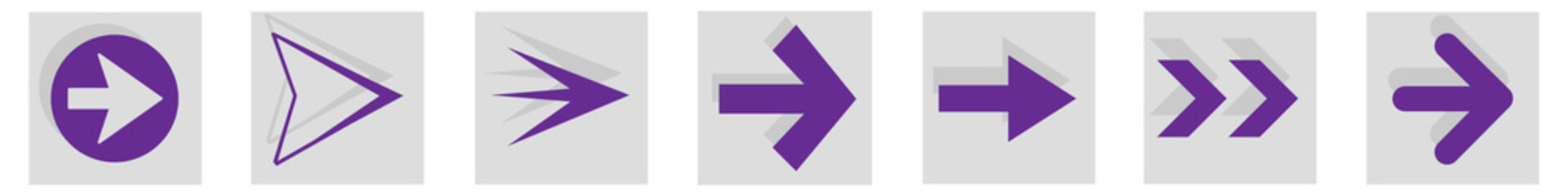 Obraz premium Arrow icon set isolated on background. Arrows vector collection. Different arrow icons in flat style. Creative arrows template for web site, app, graphic design, ui and logo. Arrow vector symbol