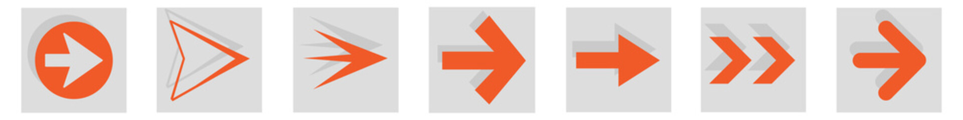 Arrow icon set isolated on background. Arrows vector collection. Different arrow icons in flat style. Creative arrows template for web site, app, graphic design, ui and logo. Arrow vector symbol