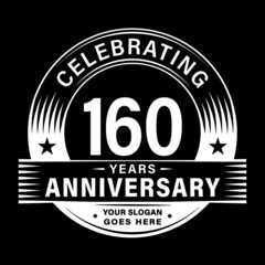 Fototapeta premium 160 years anniversary celebration design template. 160th logo vector illustrations.