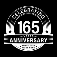 165 years anniversary celebration design template. 165th logo vector illustrations.