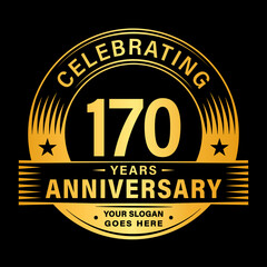 170 years anniversary celebration design template. 170th logo vector illustrations.