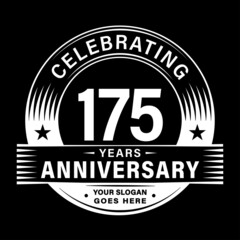 175 years anniversary celebration design template. 175th logo vector illustrations.
