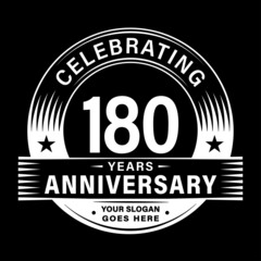 Obraz premium 180 years anniversary celebration design template. 180th logo vector illustrations.