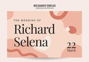 wedding invitation web banner template minimalist elegance abstract blurry space area