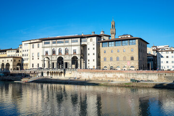 Fototapeta na wymiar The Uffizi palace in Florence, Italy