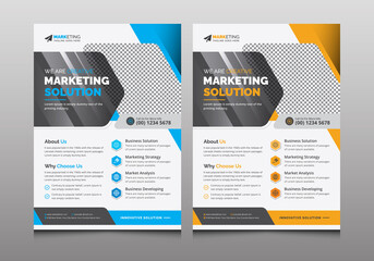 Modern Corporate Flyer Design Template Example, Creative Business Flyer Brochure Cover Leaflet Layout