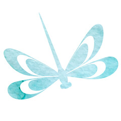 dragonfly watercolor silhouette,on white background,vector,isolated
